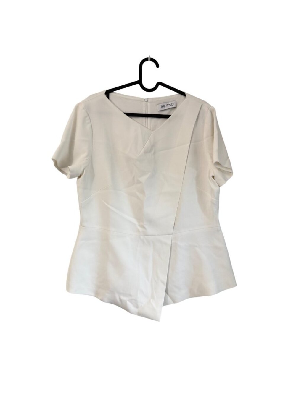 The Fold London Ivory Boswell Structured Top Short Sleeve Womens UK14 Large